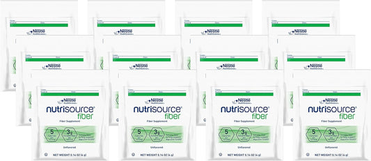 Pack of 12 Nestle Health Science NutriSource Fiber Supplement Packets, Unflavored, 0.14-Ounce - Digestive Health Support