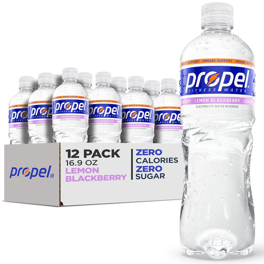 Pack of 12 Propel Immune Support Lemon Blackberry 16.9 Fl Oz Bottles for Hydration and Immune Boosting