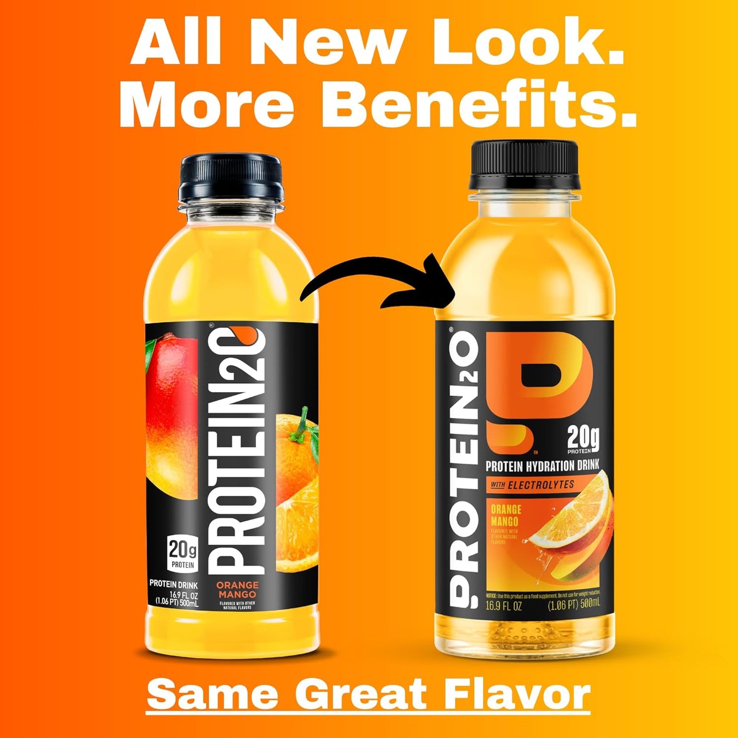 Pack of 12 Protein2o Orange Mango Whey Protein Water with Electrolytes, 20g Protein, 16.9 Fl Oz - BoostGo Australia