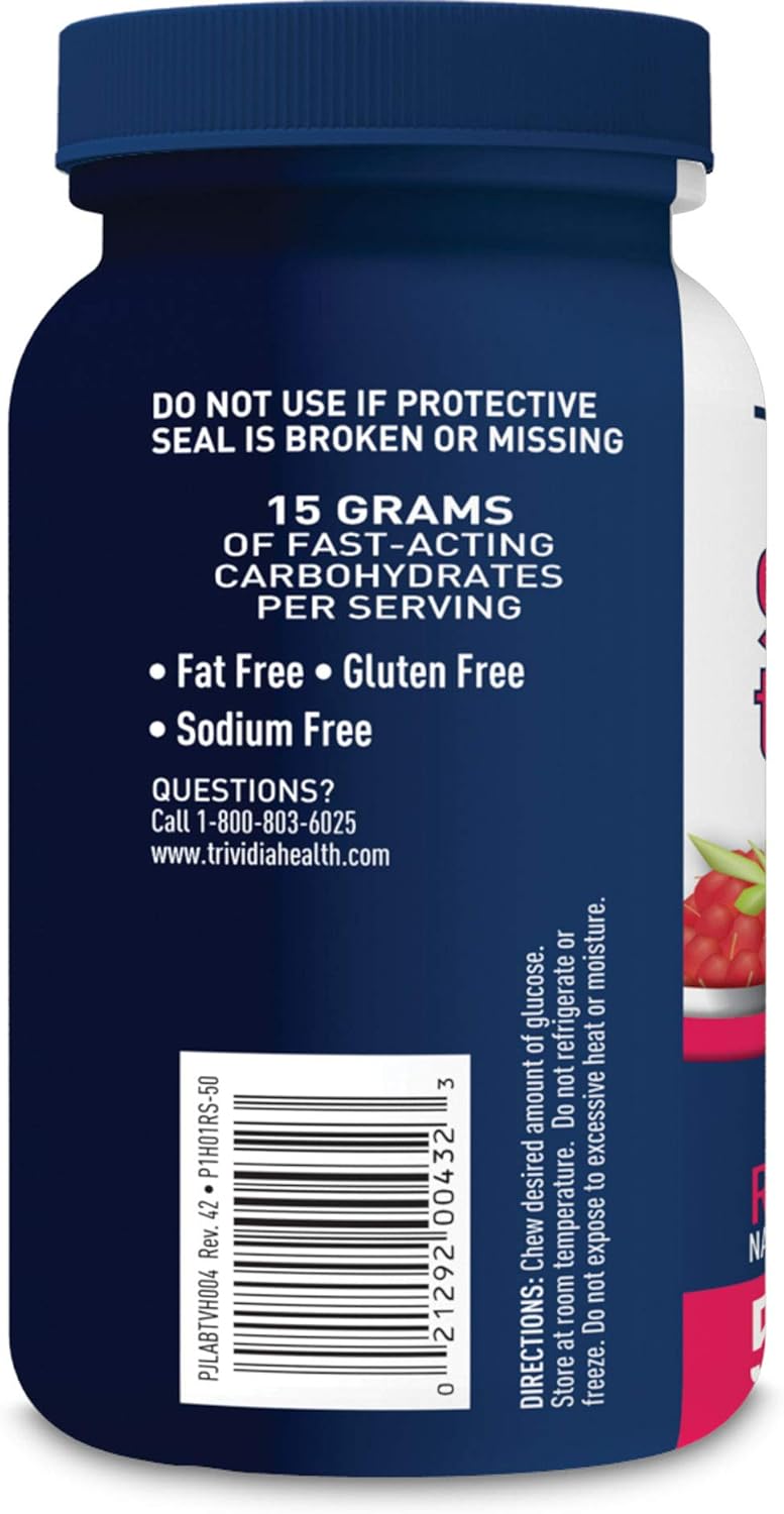 Pack of 150 TRUEplus® Raspberry Flavored Glucose Tablets - 50 Count Bottle - Bulk Savings