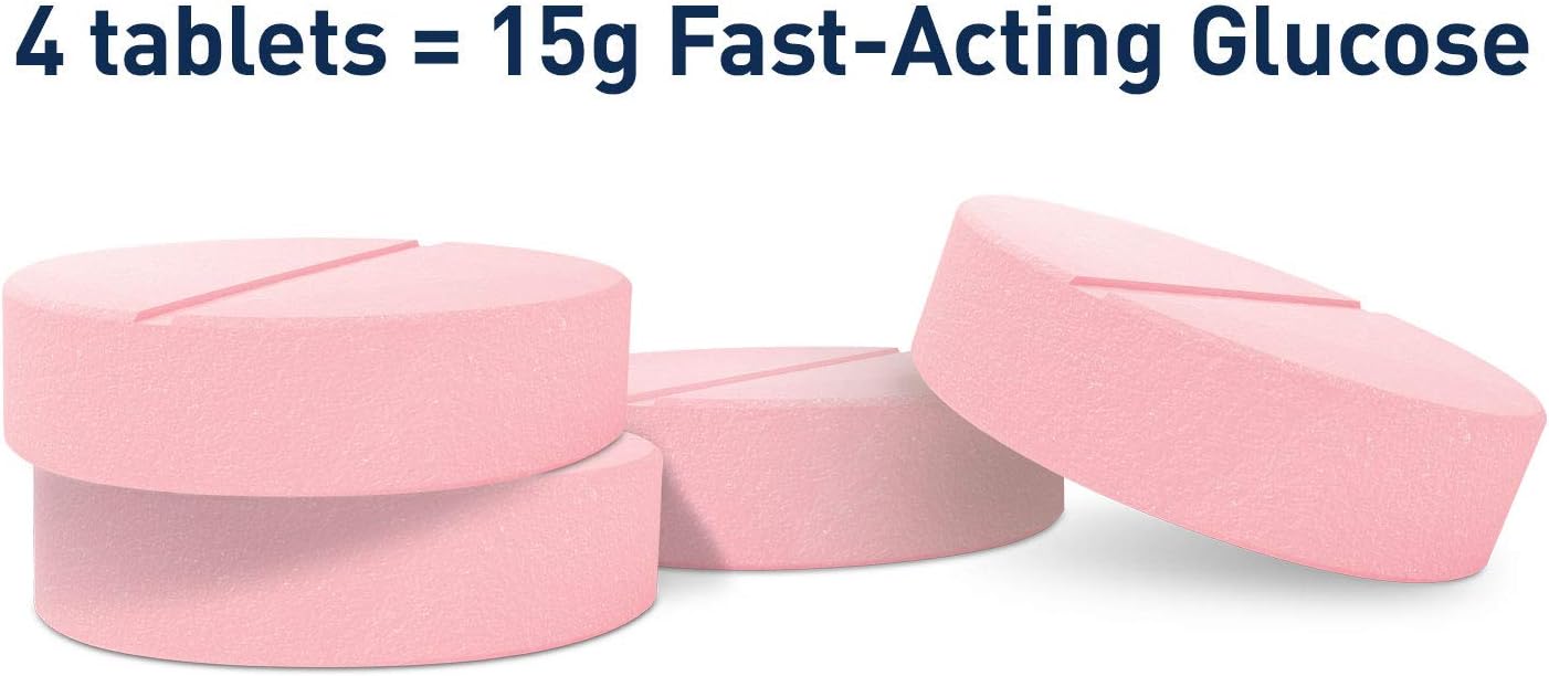 Pack of 150 TRUEplus® Raspberry Flavored Glucose Tablets - 50 Count Bottle - Bulk Savings