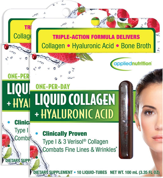 Pack of 2 Applied Nutrition Liquid Collagen with Hyaluronic Acid - 10 Count