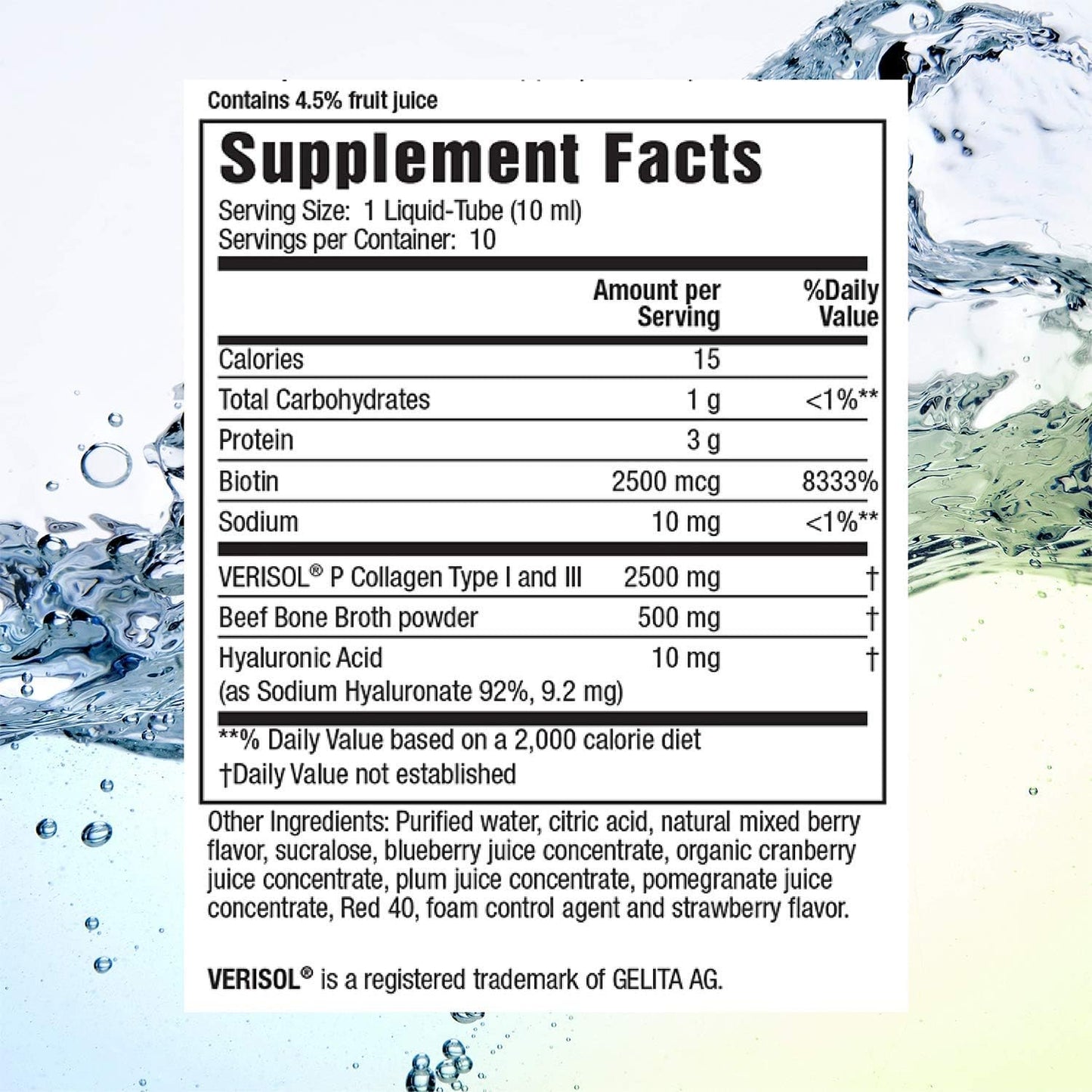 Pack of 2 Applied Nutrition Liquid Collagen with Hyaluronic Acid - 10 Count