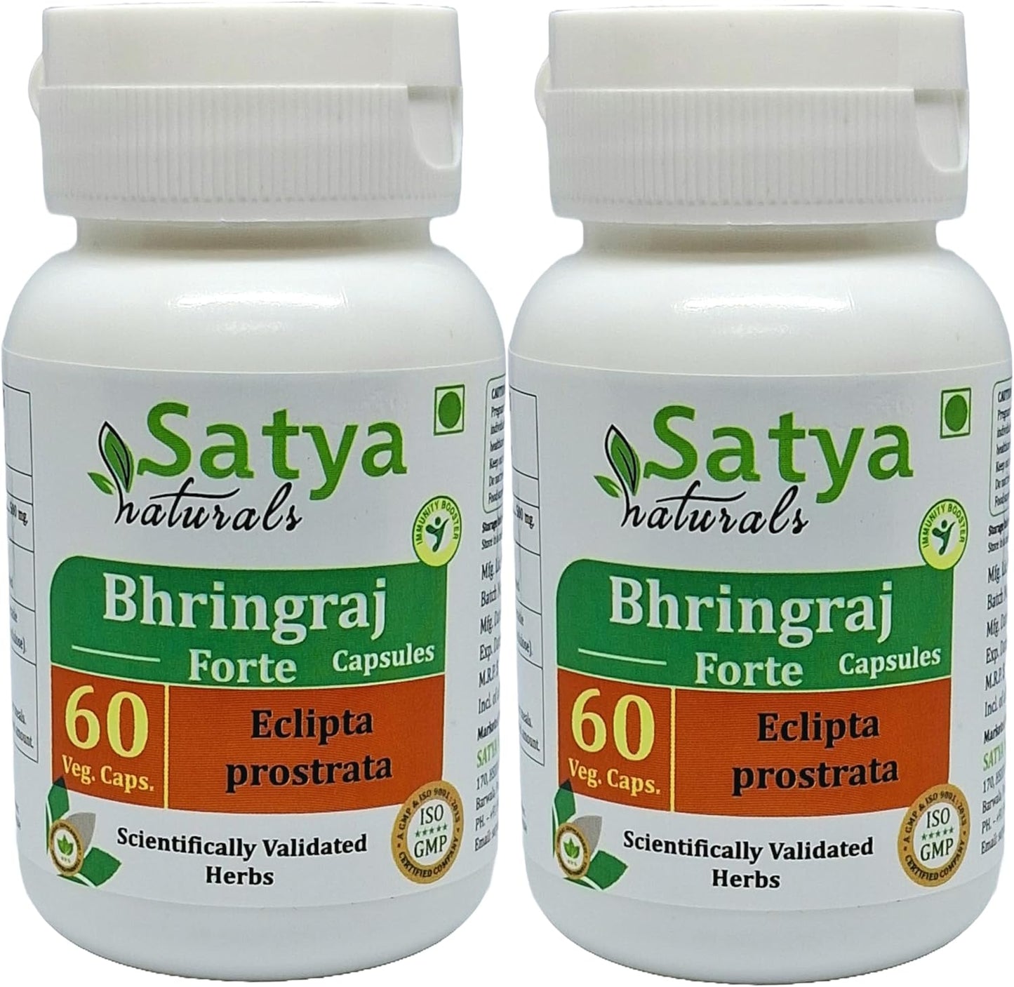 Pack of 2 Bhringraj Capsules 500mg - 60 Count Each - Eclipta Prostrata Extract - Herbal Supplement
