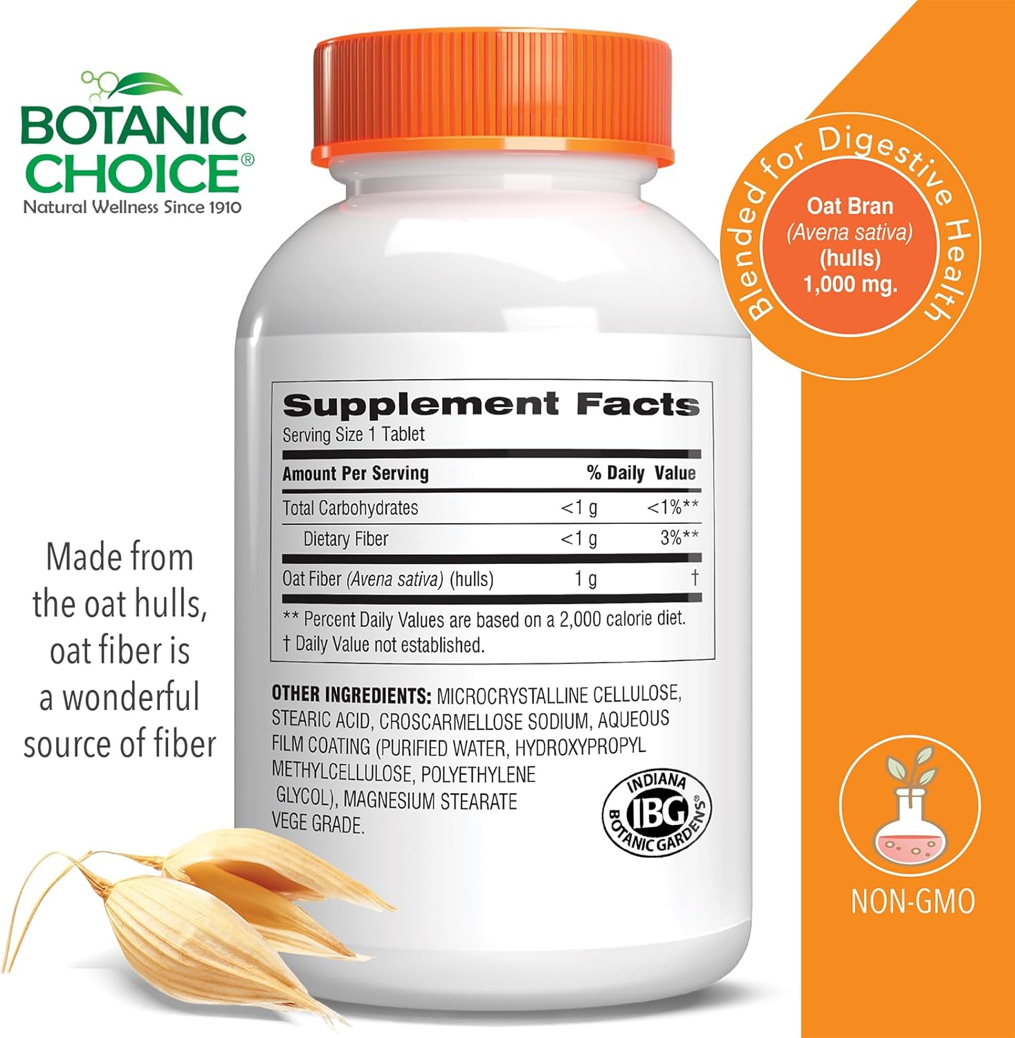 Pack of 2 Botanic Choice Oat Fiber Dietary Supplement for Digestive Health in Women and Men - BoostGo Australia