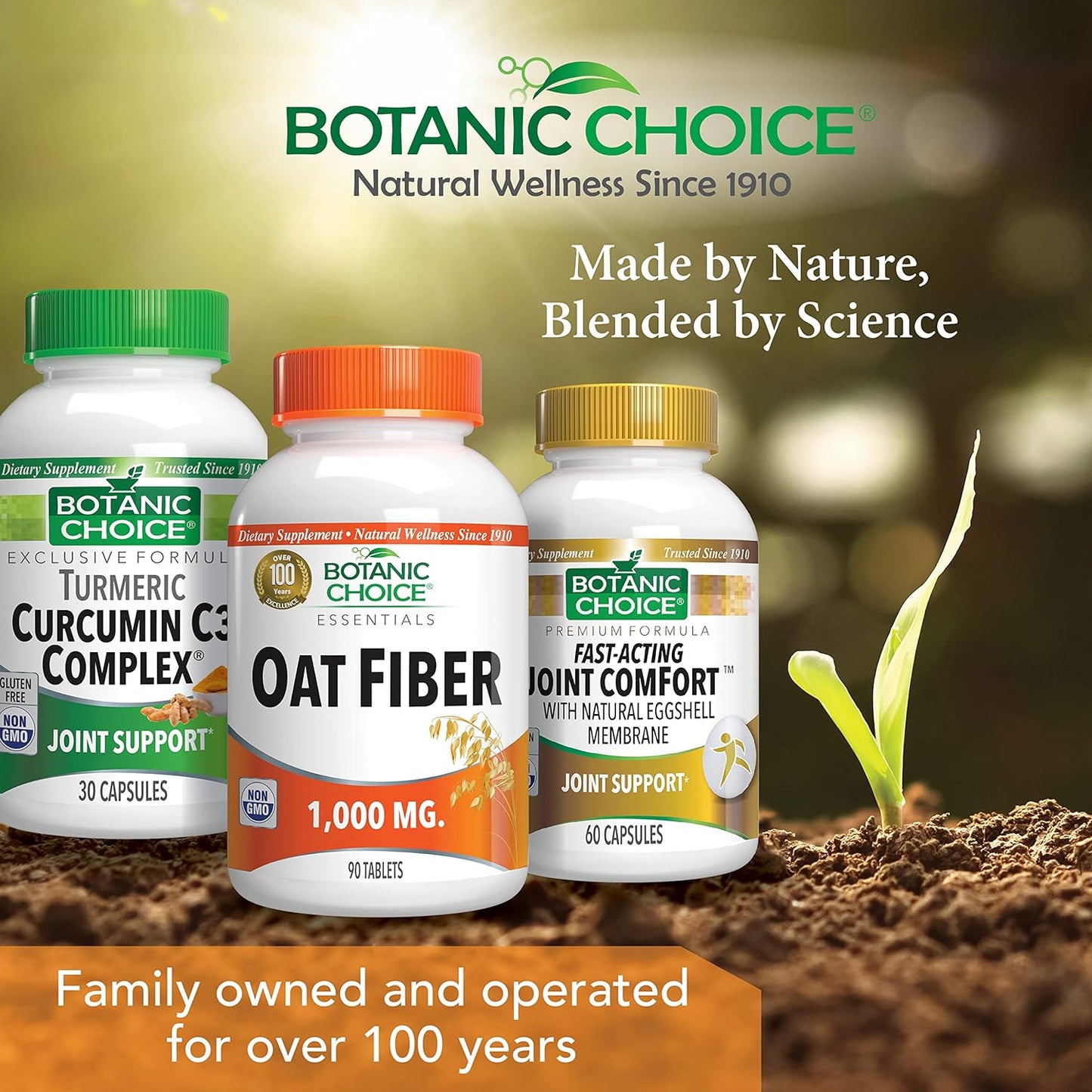 Pack of 2 Botanic Choice Oat Fiber Dietary Supplement for Digestive Health in Women and Men - BoostGo Australia
