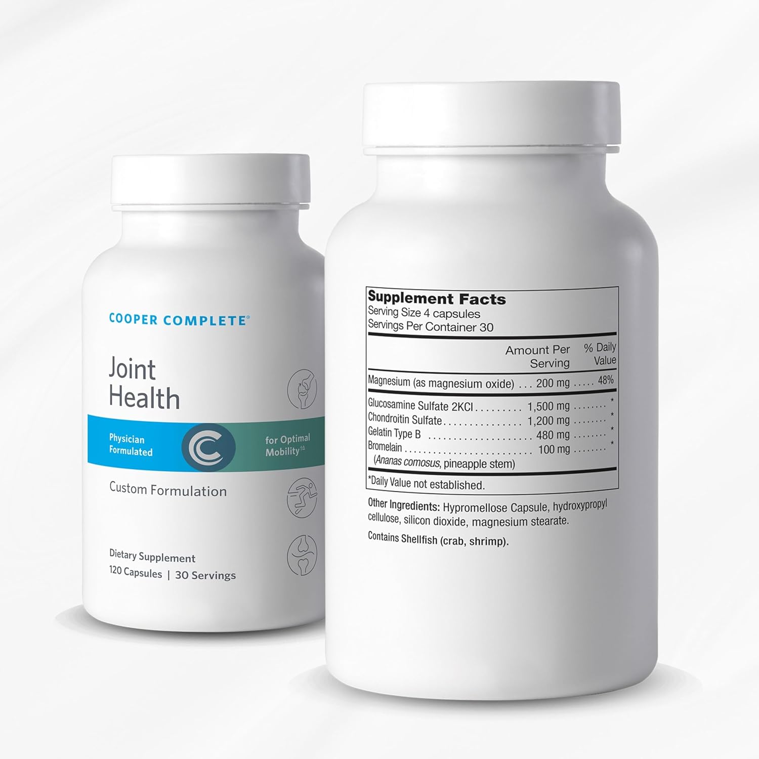 Pack of 2 Cooper Complete Joint Health Supplements - Includes Glucosamine, Chondroitin, Gelatin, and Bromelain - 60 Servings