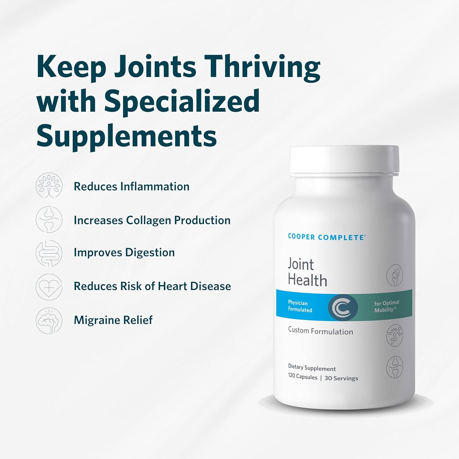 Pack of 2 Cooper Complete Joint Health Supplements - Includes Glucosamine, Chondroitin, Gelatin, and Bromelain - 60 Servings