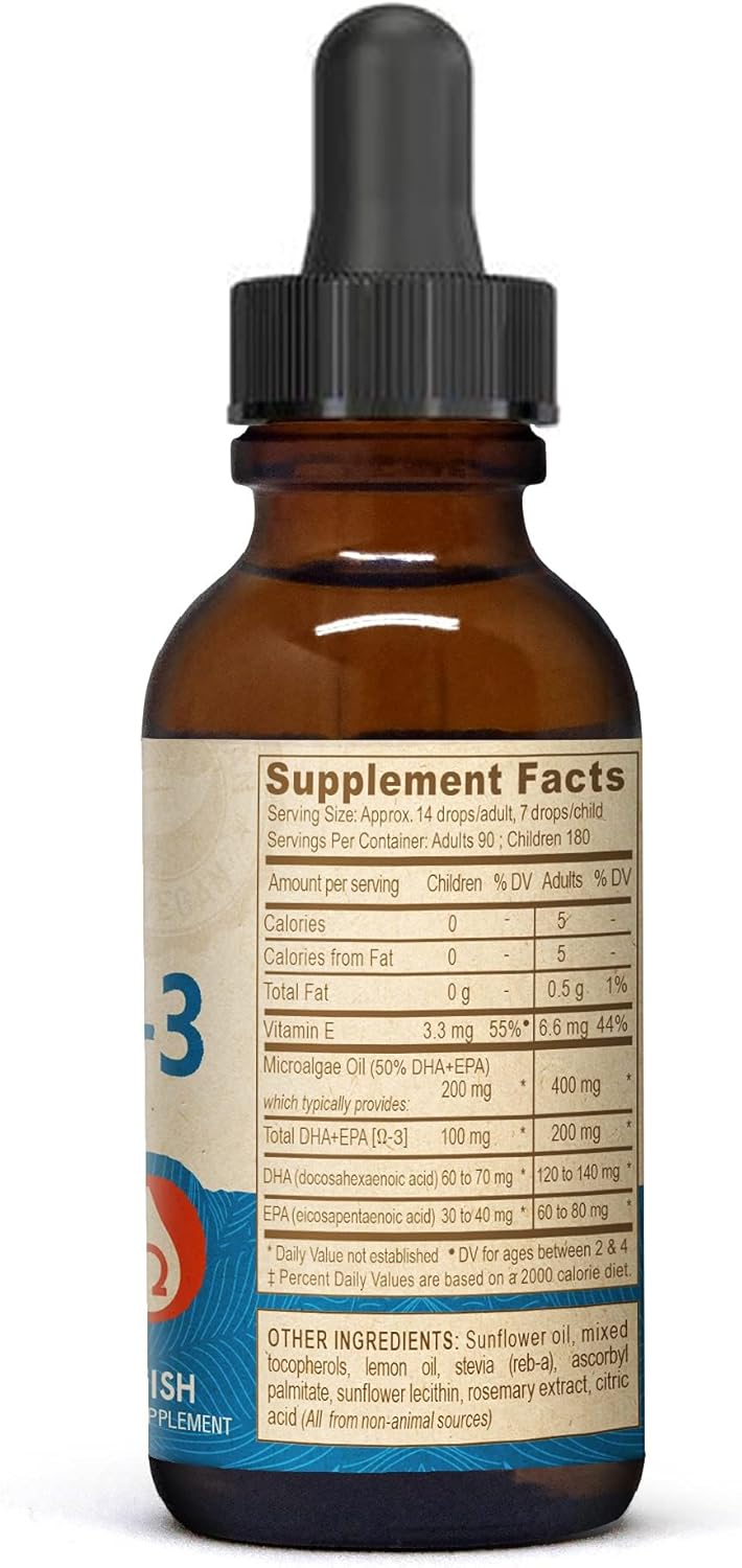 Pack of 2 DEVA Vegan Liquid DHA-EPA (Lemon Flavor) 2 fl. Oz - Omega-3 Supplement