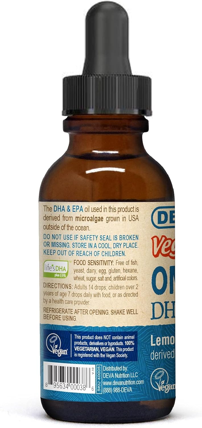 Pack of 2 DEVA Vegan Liquid DHA-EPA (Lemon Flavor) 2 fl. Oz - Omega-3 Supplement