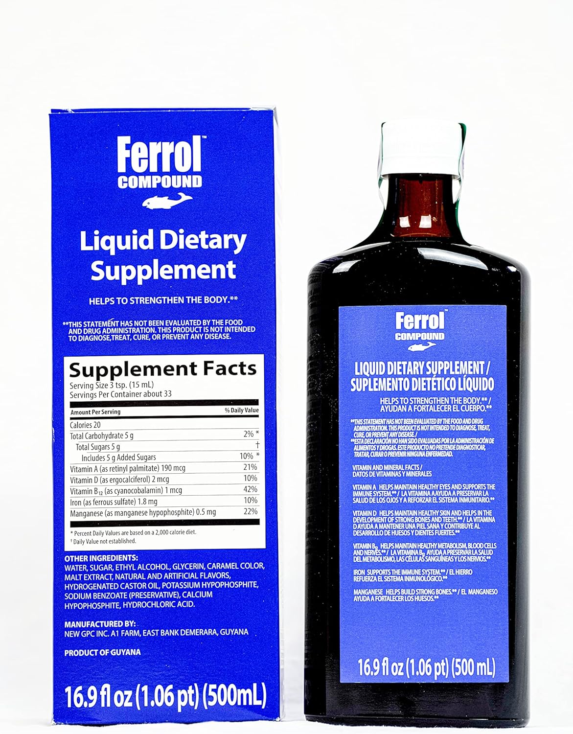 Pack of 2 Ferrol Compound Liquid Iron Supplement 16.9 oz Total
