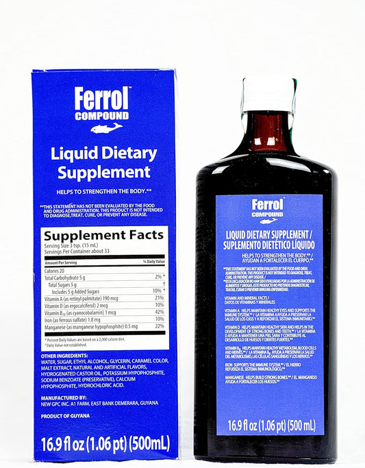 Pack of 2 Ferrol Compound Liquid Iron Supplement 16.9 oz Total
