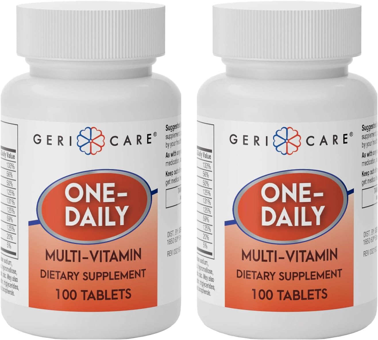 Pack of 2 GeriCare One-Daily Multi-Vitamin Tablets - 100 Count Dietary Supplement
