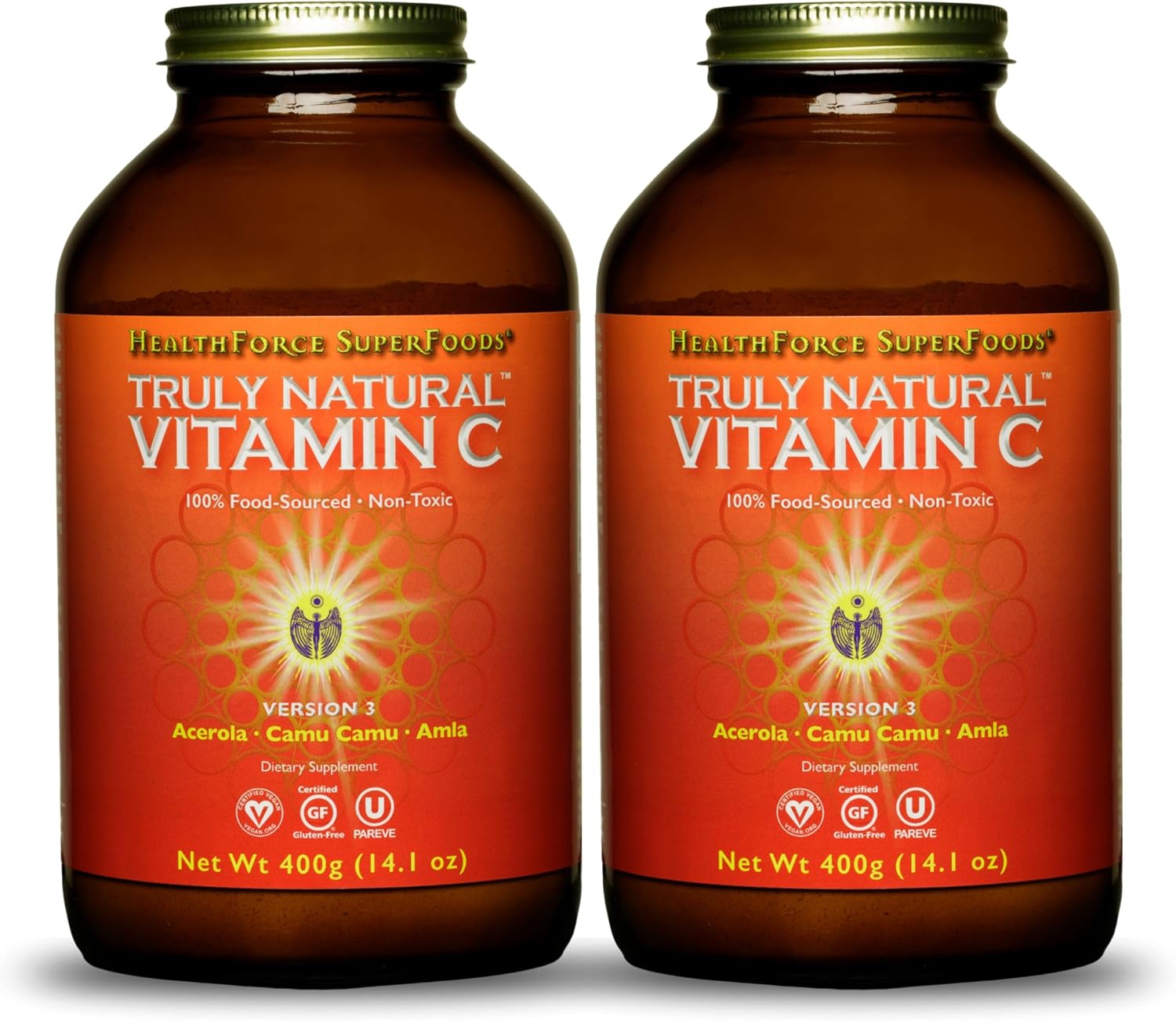 Pack of 2 HealthForce SuperFoods Truly Natural Vitamin C - Immune Support with Camu Camu Berry - Vegan, Non-GMO - 400g