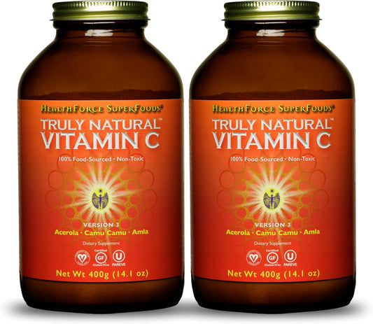 Pack of 2 HealthForce SuperFoods Truly Natural Vitamin C - Immune Support with Camu Camu Berry - Vegan, Non-GMO - 400g