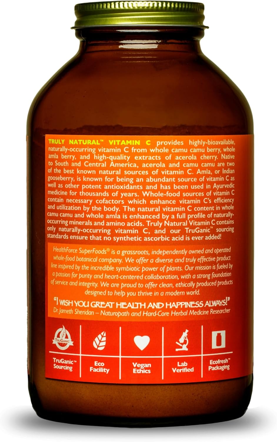 Pack of 2 HealthForce SuperFoods Truly Natural Vitamin C - Immune Support with Camu Camu Berry - Vegan, Non-GMO - 400g