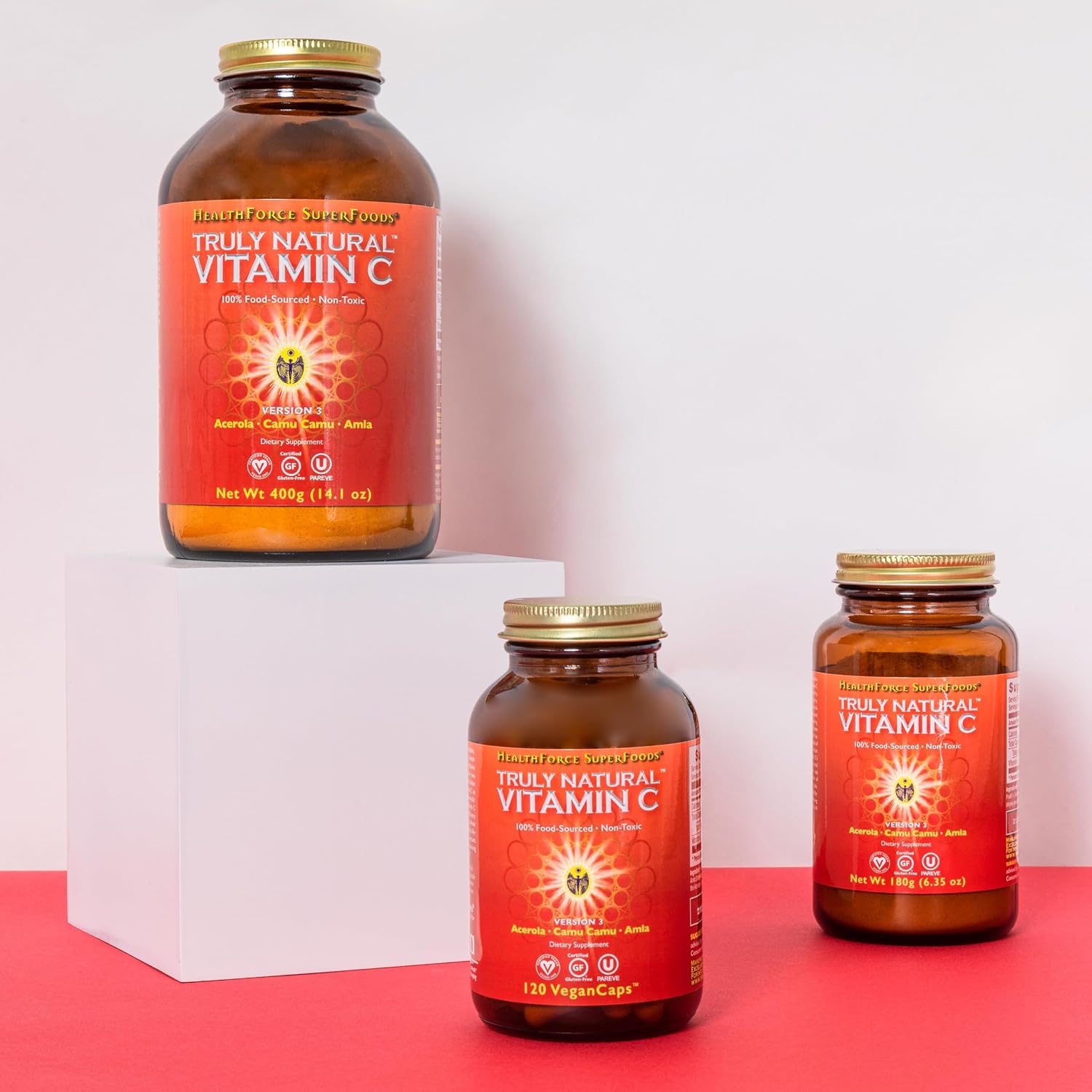 Pack of 2 HealthForce SuperFoods Truly Natural Vitamin C - Immune Support with Camu Camu Berry - Vegan, Non-GMO - 400g