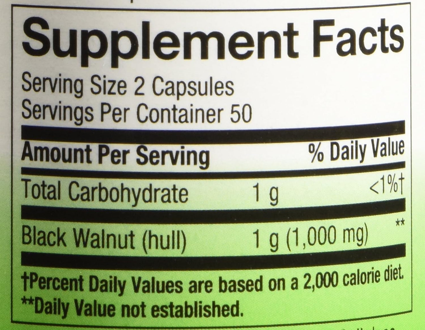 Pack of 2 Nature's Way Black Walnut Hulls 500mg Vegetarian Capsules