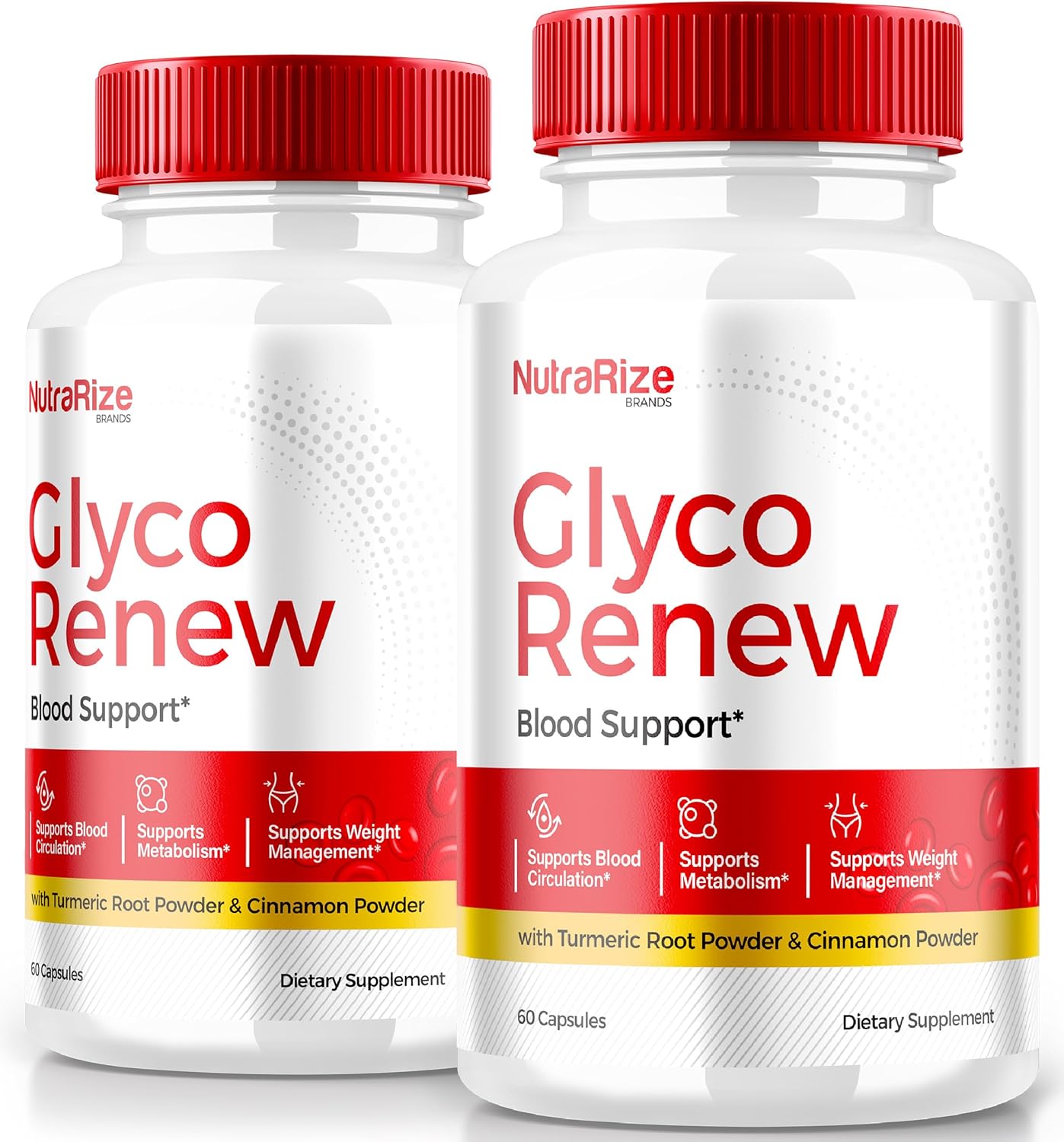 Pack of 2 NutraRize Glyco Renew Pills - All Natural Blood Support Formula | Maximum Strength Supplement for Stable Levels | Official Reviews - 120 Capsules