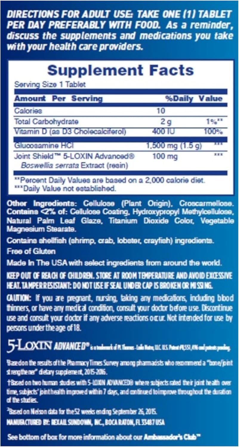 Pack of 2 Osteo Bi-Flex Glucosamine with Vitamin D, One-a-Day Joint Health Support Tablets for Bone & Immune Health, 60 Count