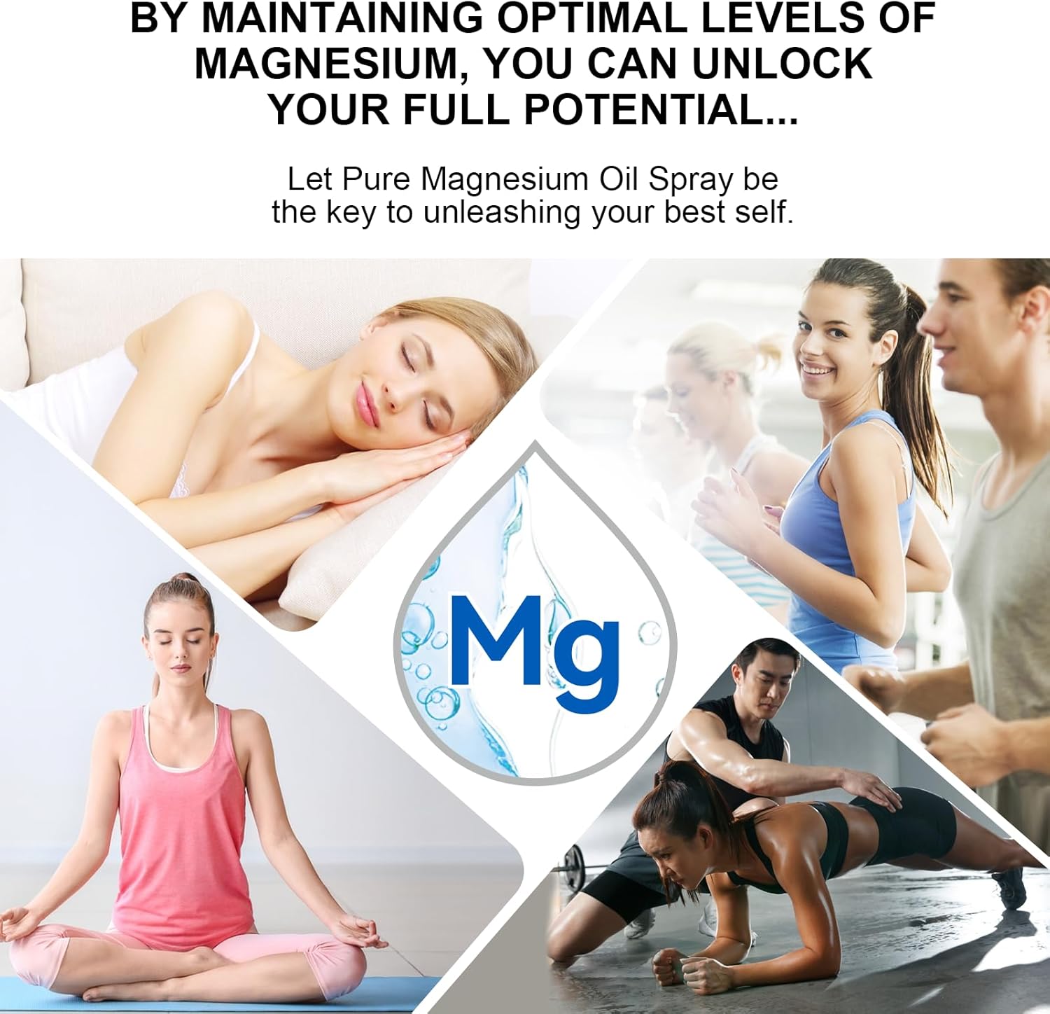 Pack of 2 Pure Magnesium Oil Spray 4.04 FL.OZ by KLLALO - Natural Muscle Relaxation and Pain Relief Formula