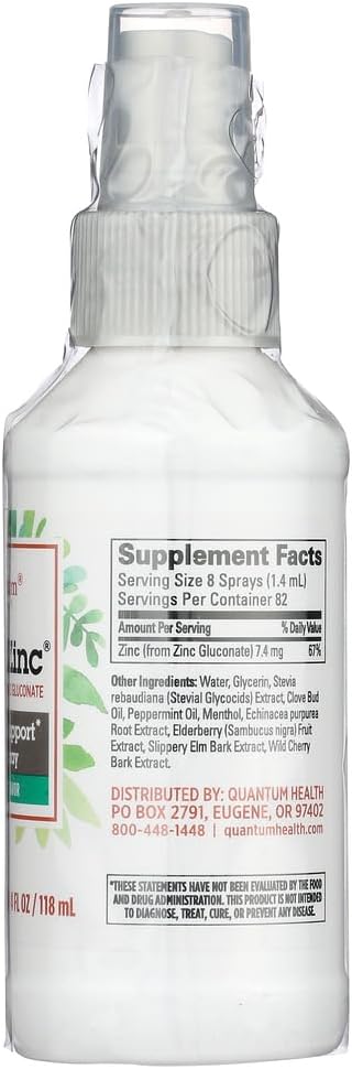 Pack of 2 Quantum Health TheraZinc Spray, 4 Ounce - Immune Support Supplement