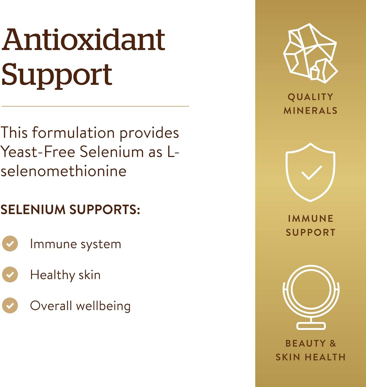 Pack of 2 Solgar Selenium 200 mcg Tablets - 500 Total Servings - Antioxidant & Immune Support - Non-GMO, Vegan, Gluten Free, Dairy Free, Kosher