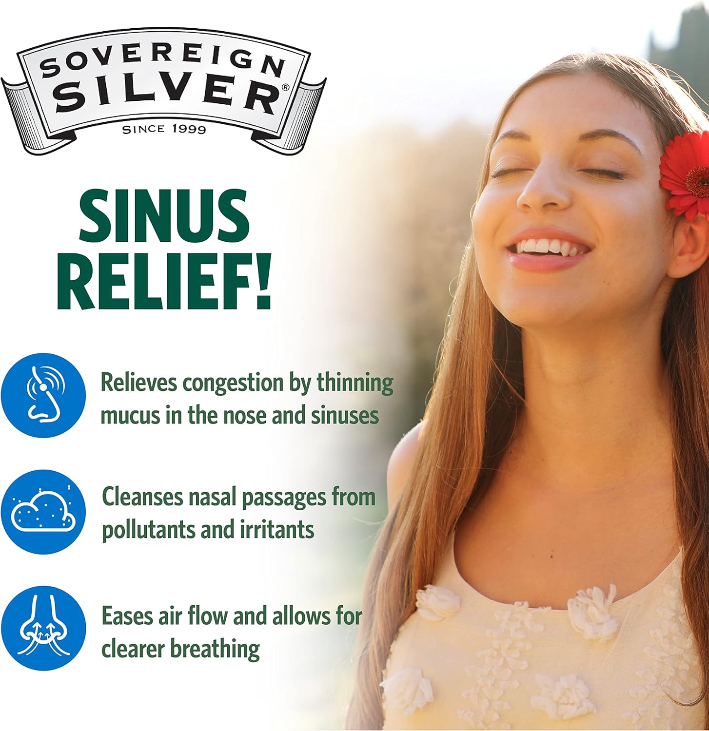 Pack of 2 Sovereign Silver Nasal Spray Hydrosol for Immune Support - 10ppm - 2oz - Bio-Active Colloidal Silver