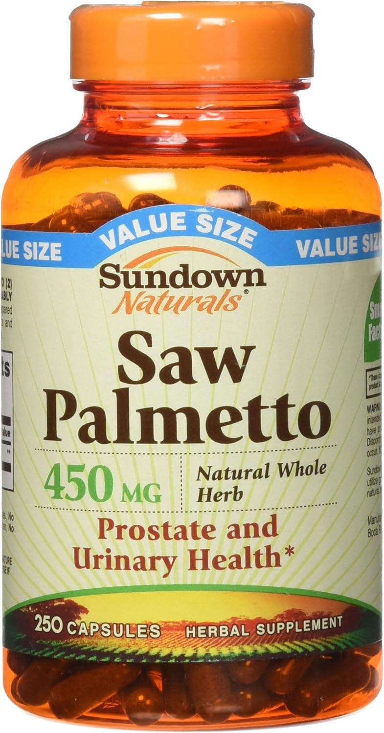 Pack of 2 Sundown Saw Palmetto 450mg Capsules - 500 Count