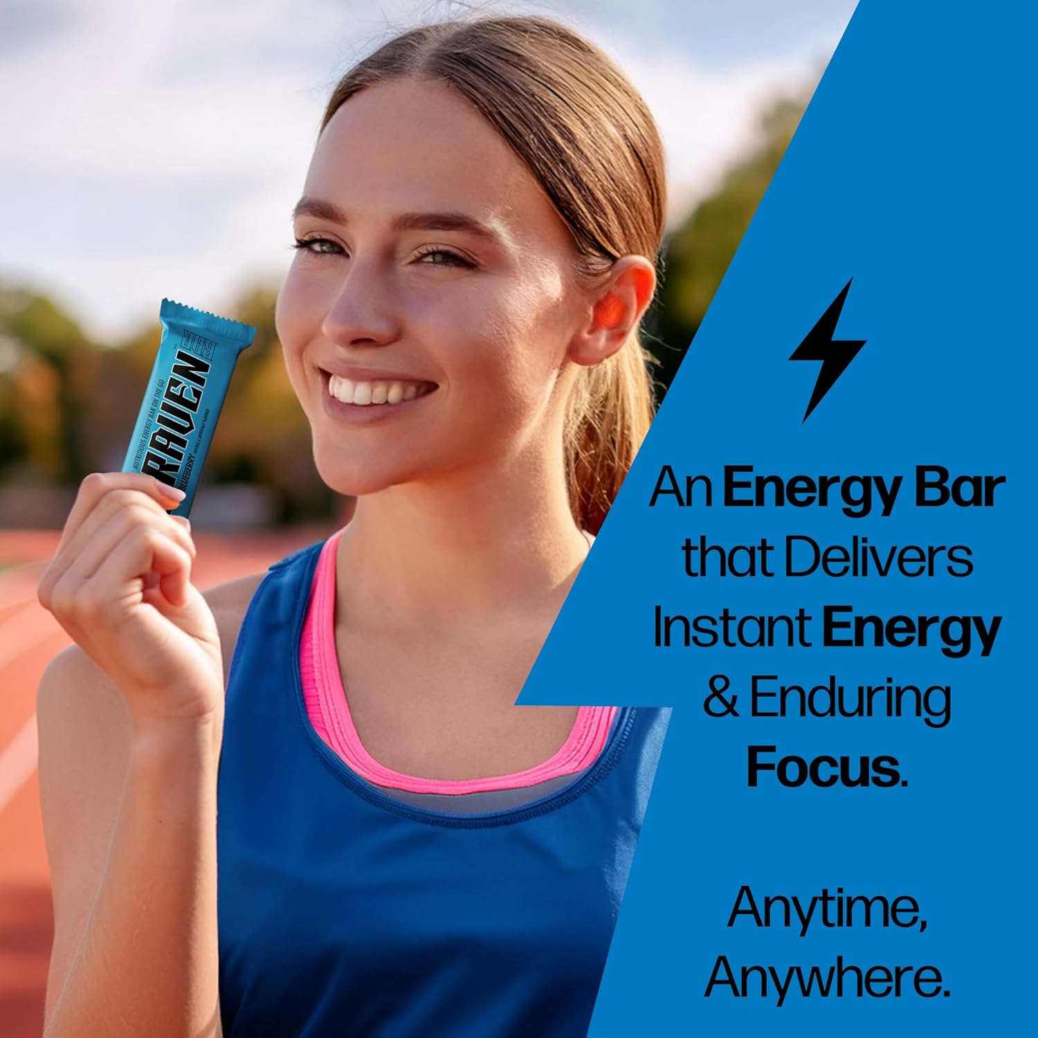 Pack of 20 Braven Bar Blueberry Energy Chews with 5g Protein - Gluten Free Snacks for On-the-Go Energy Boost while Running, Hiking, and Sports - 1.59 oz Bars for Sustained Energy