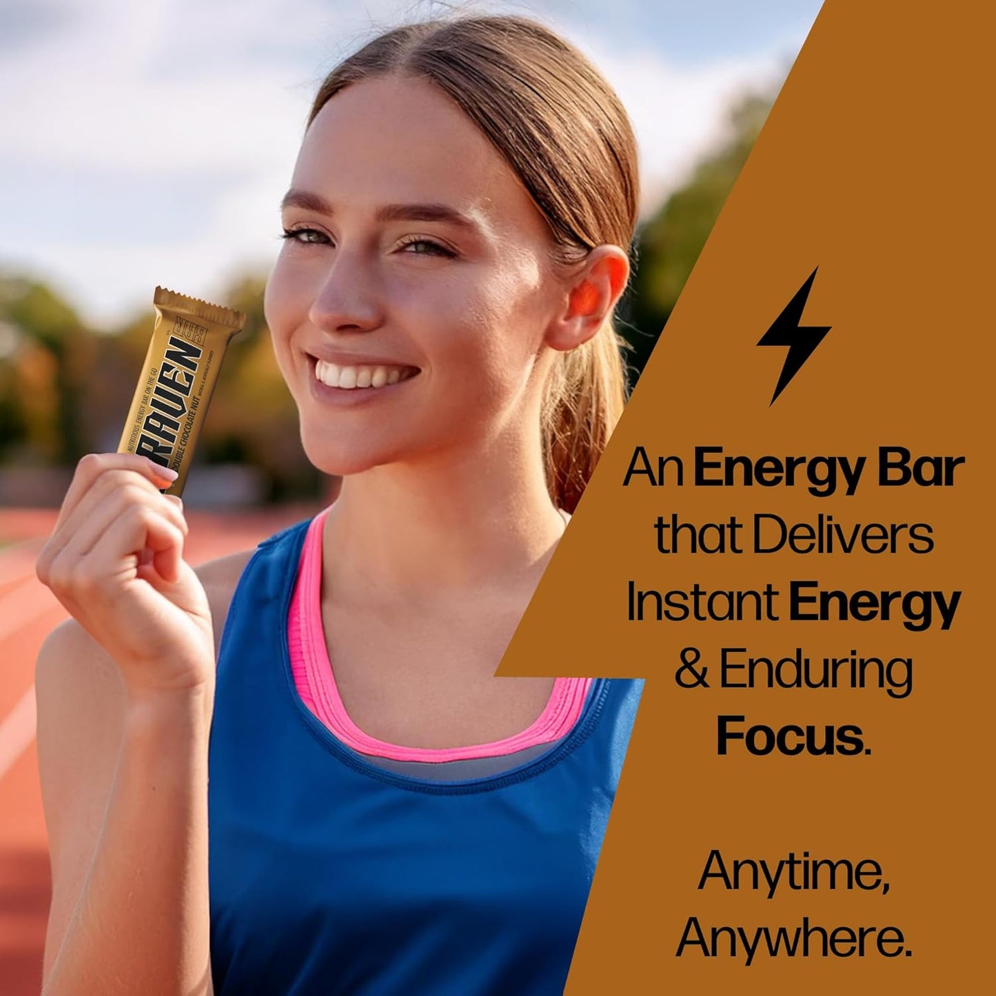 Pack of 20 Braven Bar Double Chocolate Nut Energy Bars - 5g Protein Energy Chews for Running, Hiking, Sports - Gluten Free On-the-Go Snacks