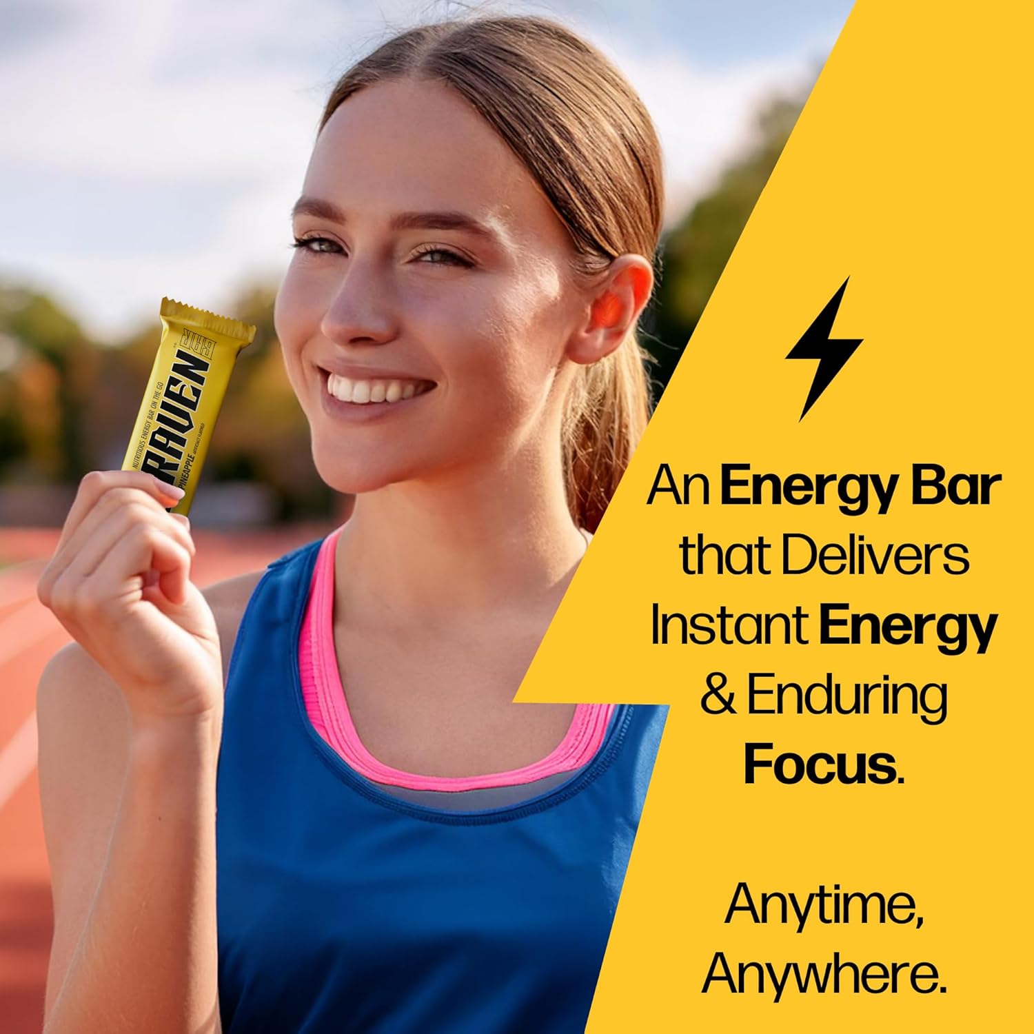 Pack of 20 Braven Bar Pineapple Energy Bars - 1.59 oz Energy Chews with 5g Protein - Gluten Free On-the-Go Snacks for Running, Hiking, Sports - Sustained Energy Boost