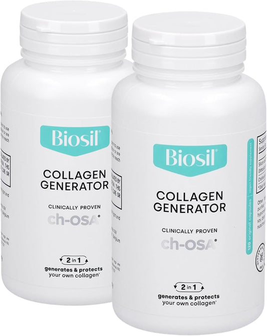 Pack of 240 BioSil Collagen Generator Capsules with Patented ch-OSA Complex - Promotes Natural Collagen Production - Non-GMO Formula - 4 Month Supply