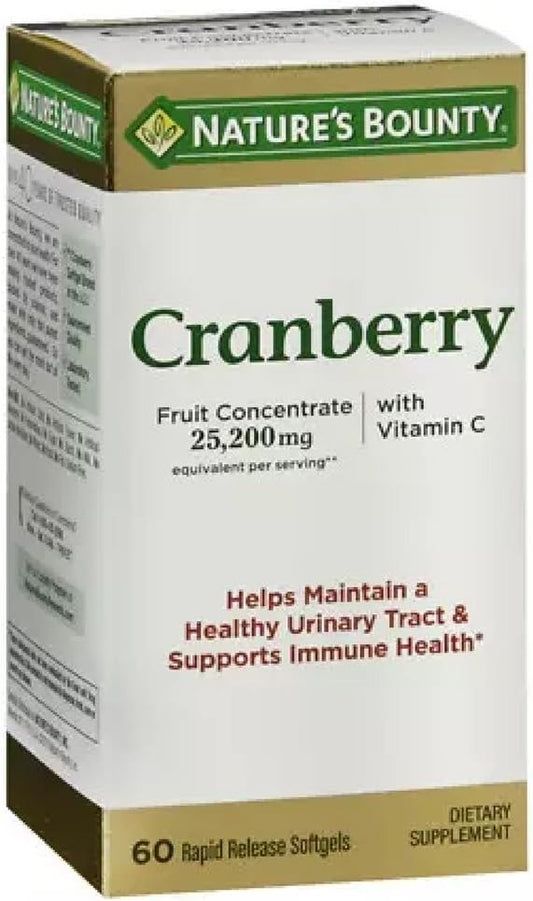 Pack of 240 Nature's Bounty Cranberry Dietary Supplement Soft Gels