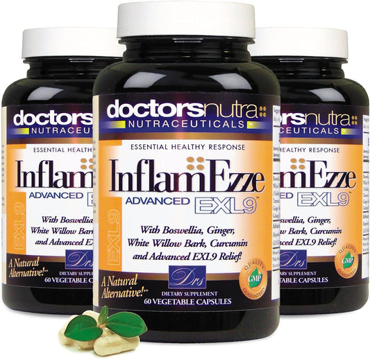 Pack of 3 Doctors Nutra Nutraceuticals InflamEzze Capsules - 180 Count