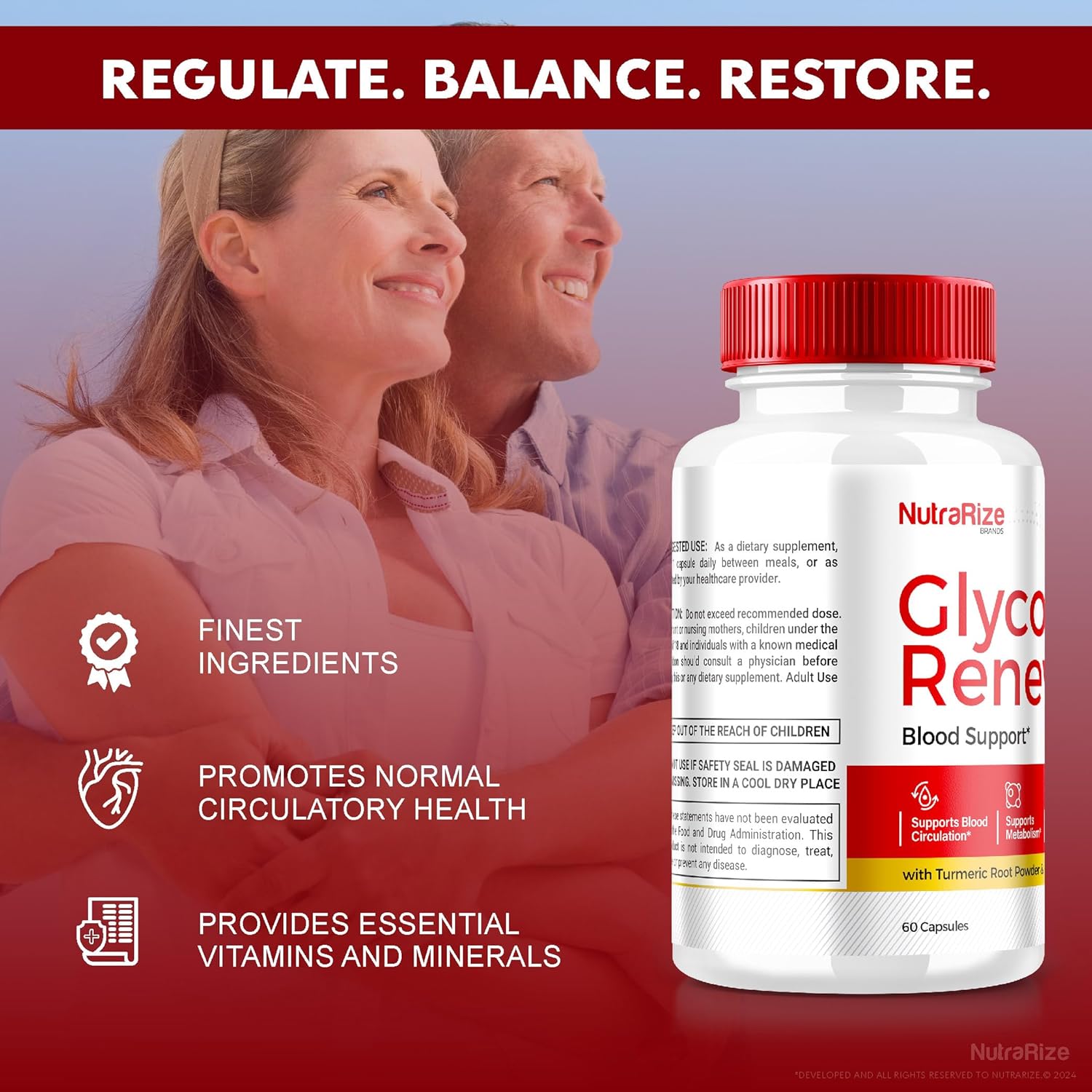 Pack of 3 Glyco Renew Pills - Maximum Strength Blood Support Supplement for Stable Levels - All Natural Formula - 180 Capsules