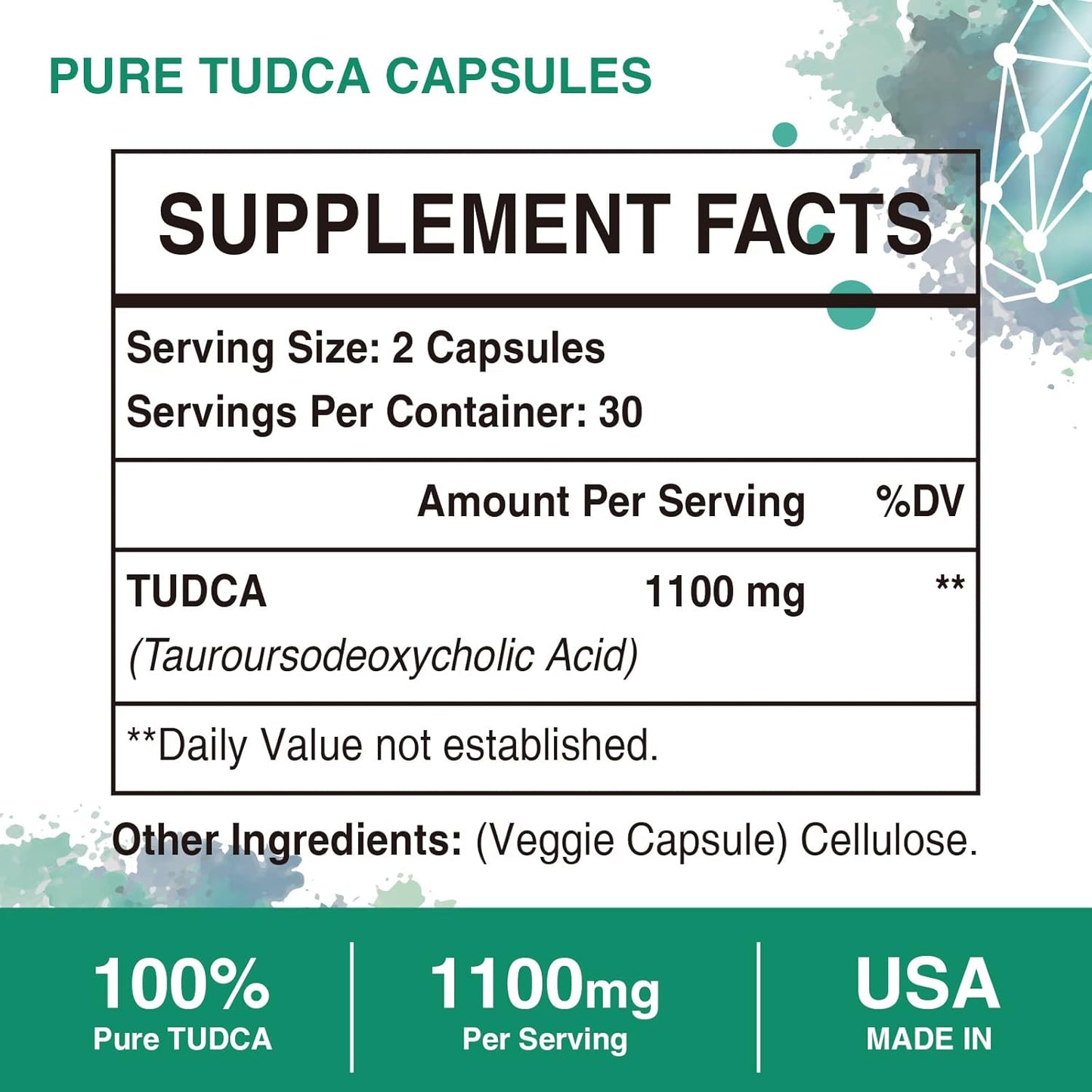 Pack of 3 High Bioavailability Liver and Hyaluronic Acid Supplements, 1100mg TUDCA, 1000mg Liposomal HA