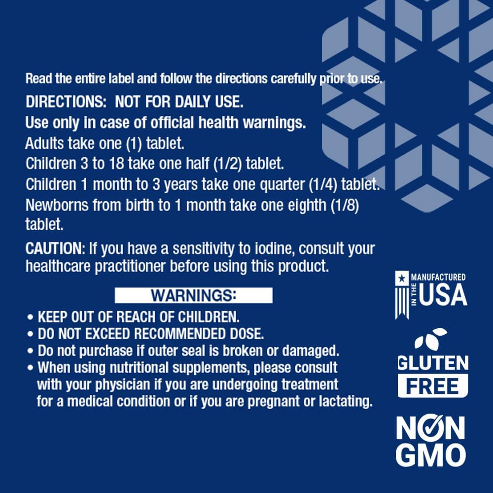 Pack of 3 Life Extension Potassium Iodide 130mg Tablets - 42 Tablets in Total