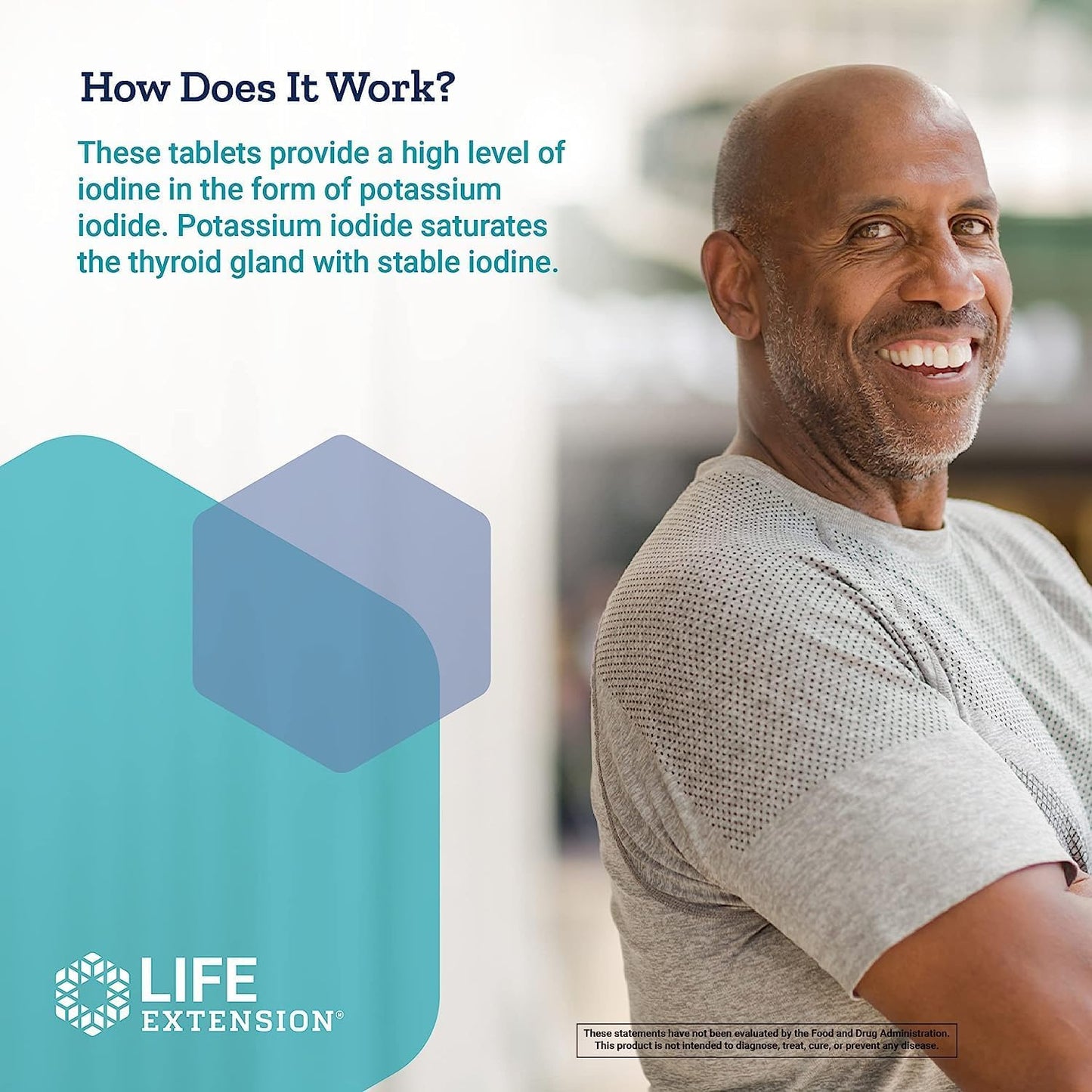 Pack of 3 Life Extension Potassium Iodide 130mg Tablets - 42 Tablets in Total