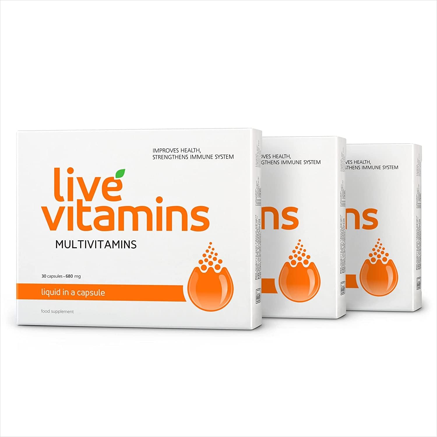 Pack of 3 Live Vitamins with Bioactive Ingredients for Immediate Effect & Full Absorption - Laboratory Tested