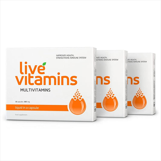 Pack of 3 Live Vitamins with Bioactive Ingredients for Immediate Effect & Full Absorption - Laboratory Tested