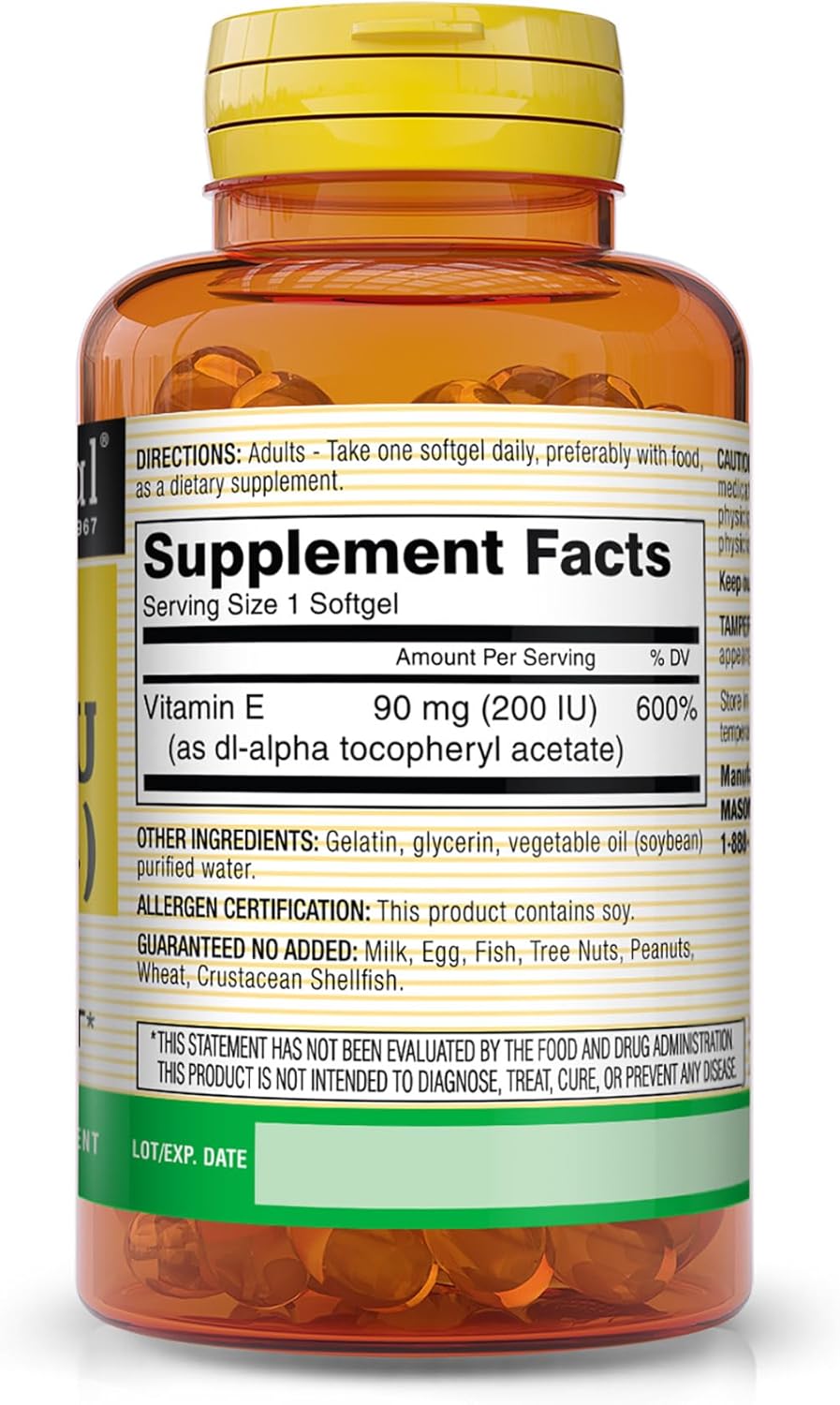 Pack of 3 Mason Natural Vitamin E 90 mg Softgels - Antioxidant & Essential Nutrient for Healthy Skin, Eyes, & Immune System