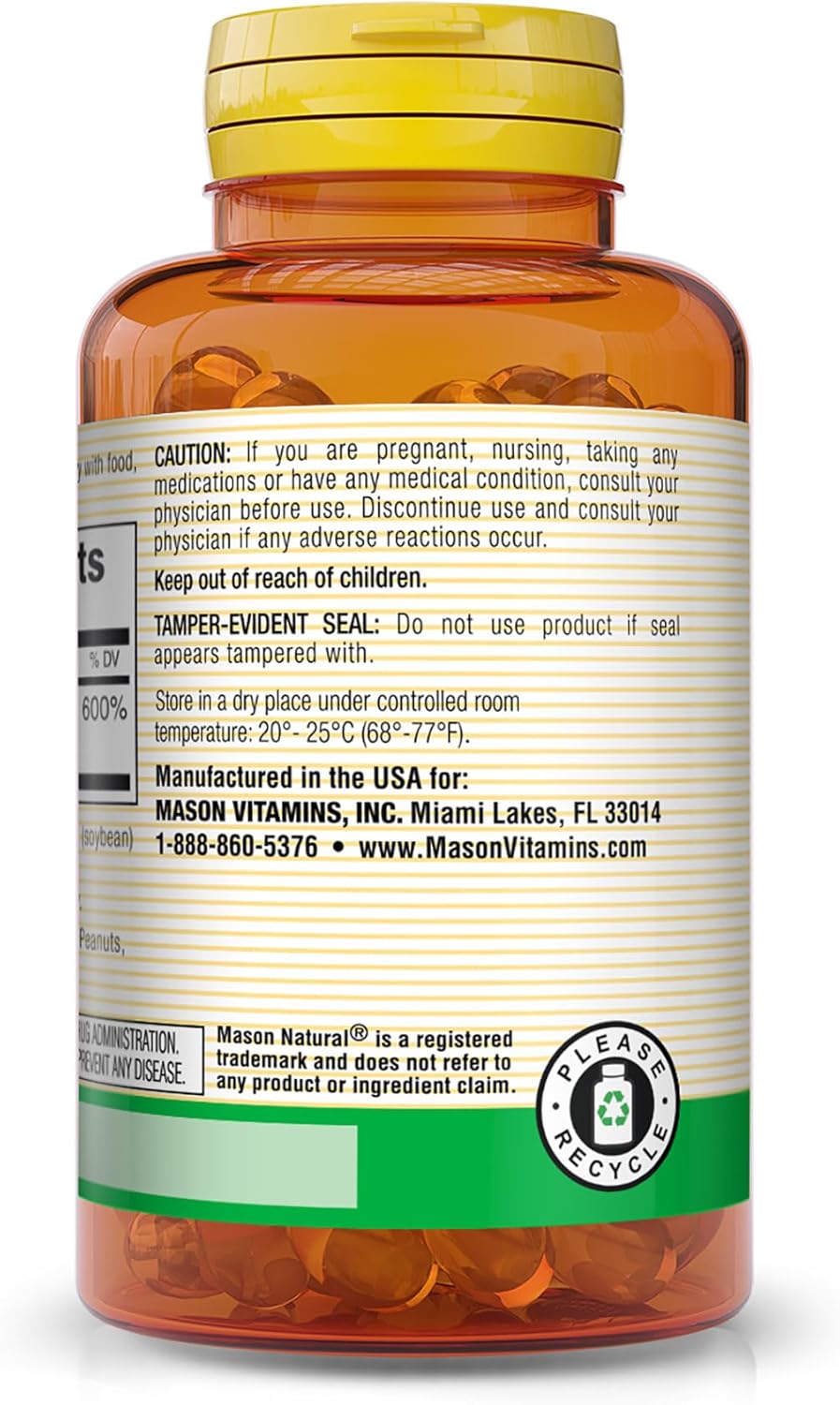 Pack of 3 Mason Natural Vitamin E 90 mg Softgels - Antioxidant & Essential Nutrient for Healthy Skin, Eyes, & Immune System