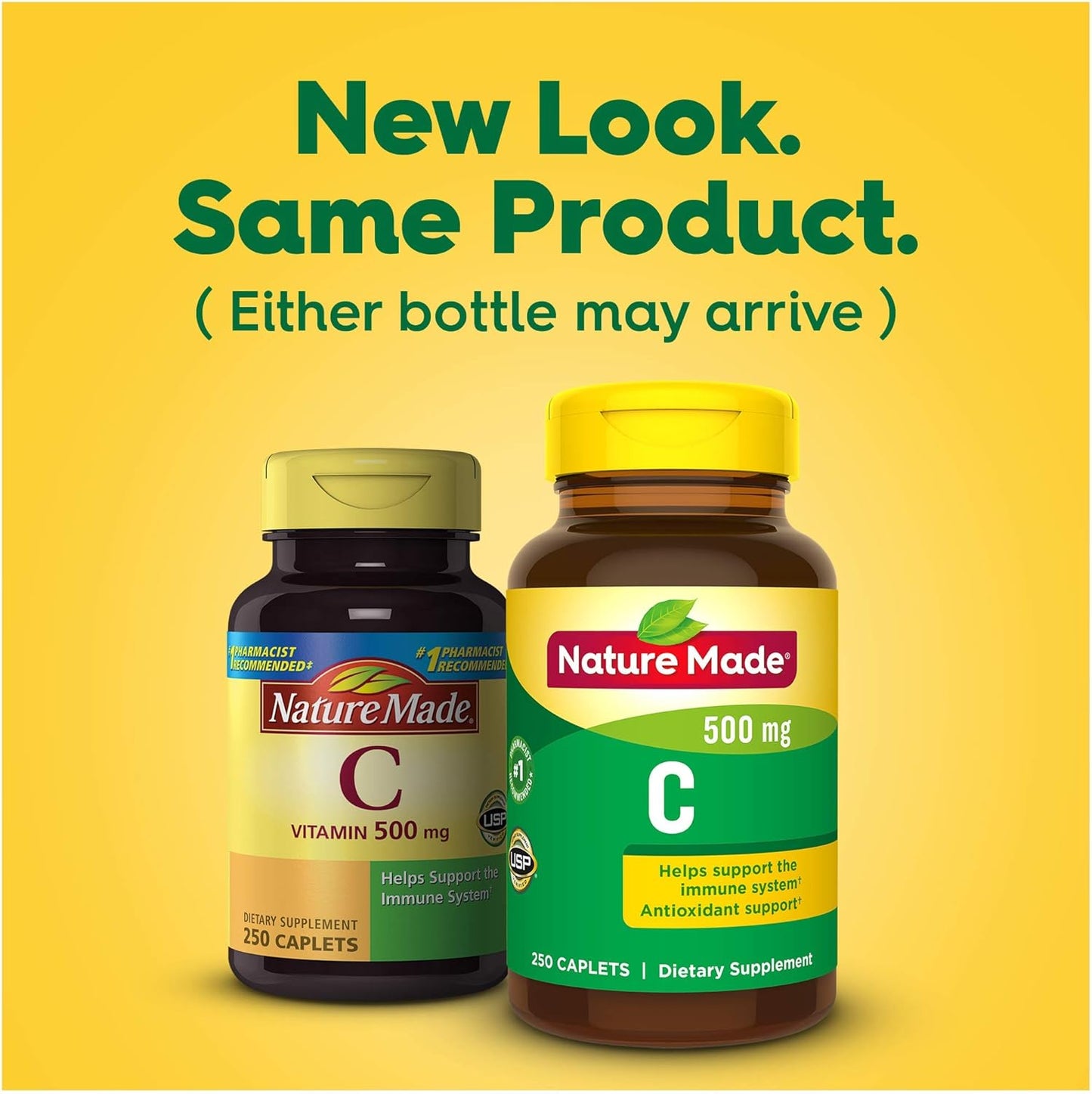 Pack of 3 Nature Made Vitamin C 500mg Tablets for Immune Support - 750 Tablets Total