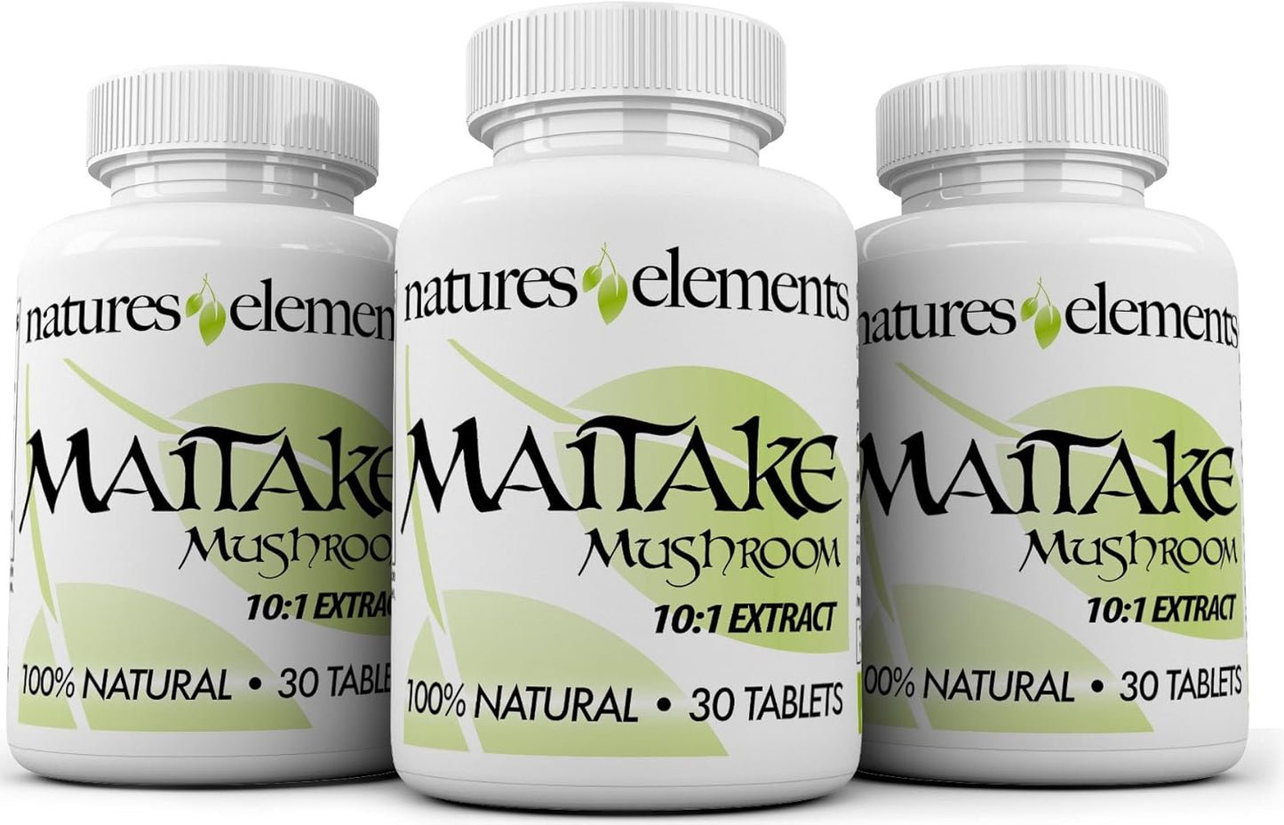 Pack of 3 Natures Elements Maitake Mushroom Extract Capsules - Immune Support with 10:1 Extract & 30% Polysaccharides - Vegetarian-Friendly