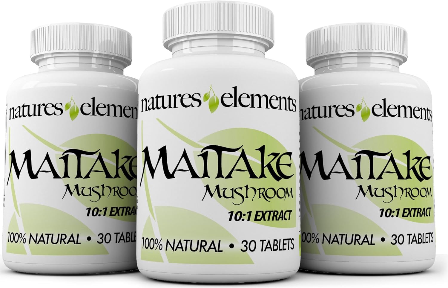 Pack of 3 Natures Elements Maitake Mushroom Extract Capsules - Immune Support with 10:1 Extract & 30% Polysaccharides - Vegetarian-Friendly