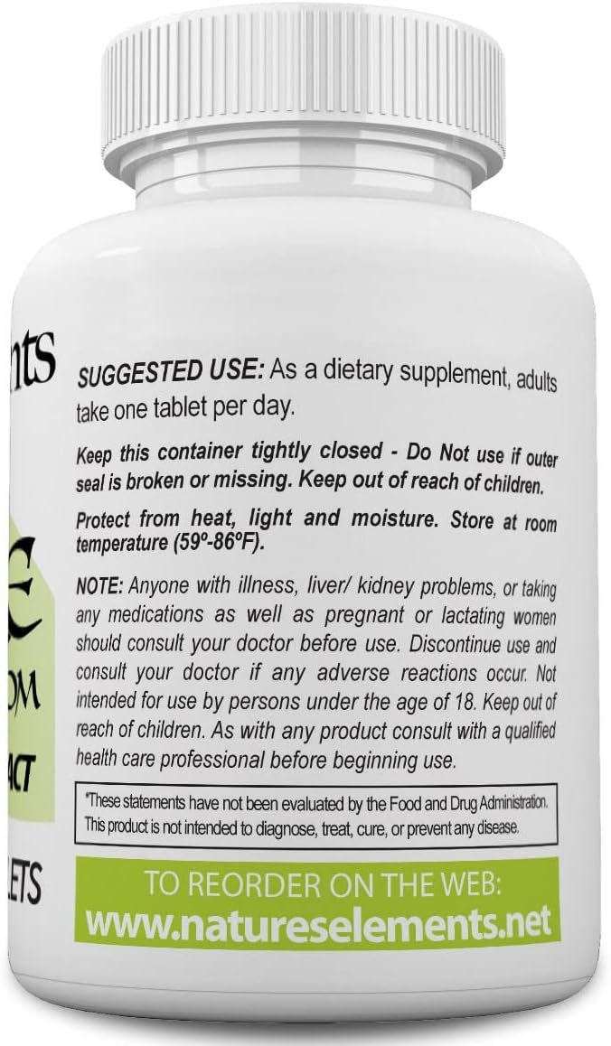 Pack of 3 Natures Elements Maitake Mushroom Extract Capsules - Immune Support with 10:1 Extract & 30% Polysaccharides - Vegetarian-Friendly