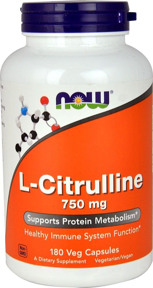Pack of 3 NOW Foods L-Citrulline 750mg Capsules - 180 Count