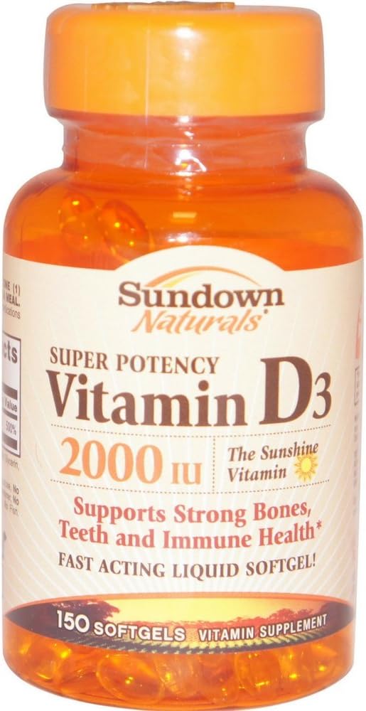 Pack of 3 Sundown Naturals Vitamin D-2000 IU SoftGels - 450 SoftGels in Total