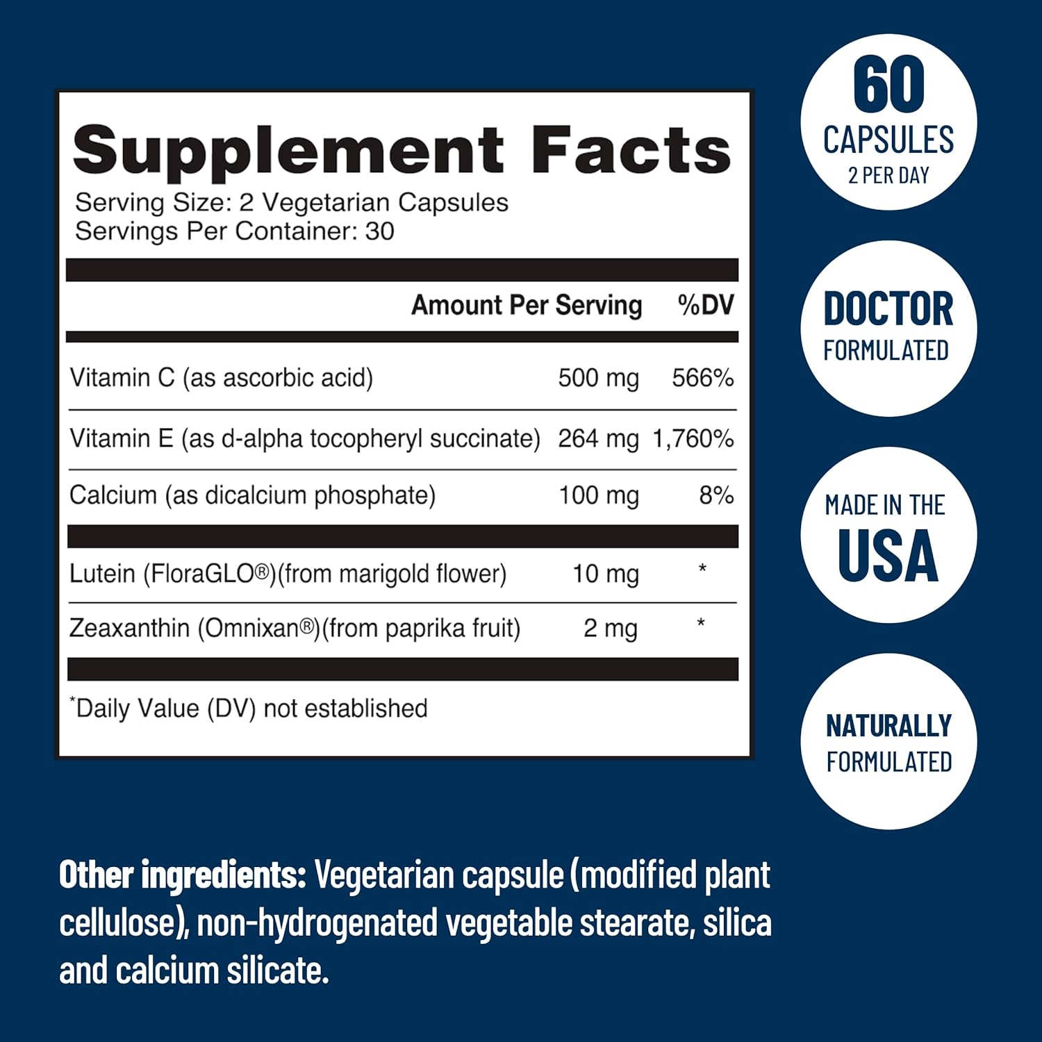 Pack of 3 VisiVite AREDS 2 White Eye Vitamins with Zeaxanthin and Lutein for Macular Health - Soy-Free Formula